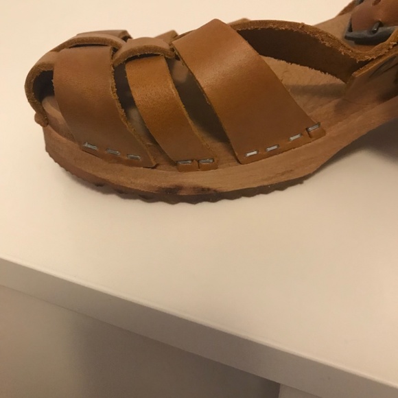 MIA Emily Clog T-Strap Sandals Tan Leather size 6 (36) - Picture 6 of 9